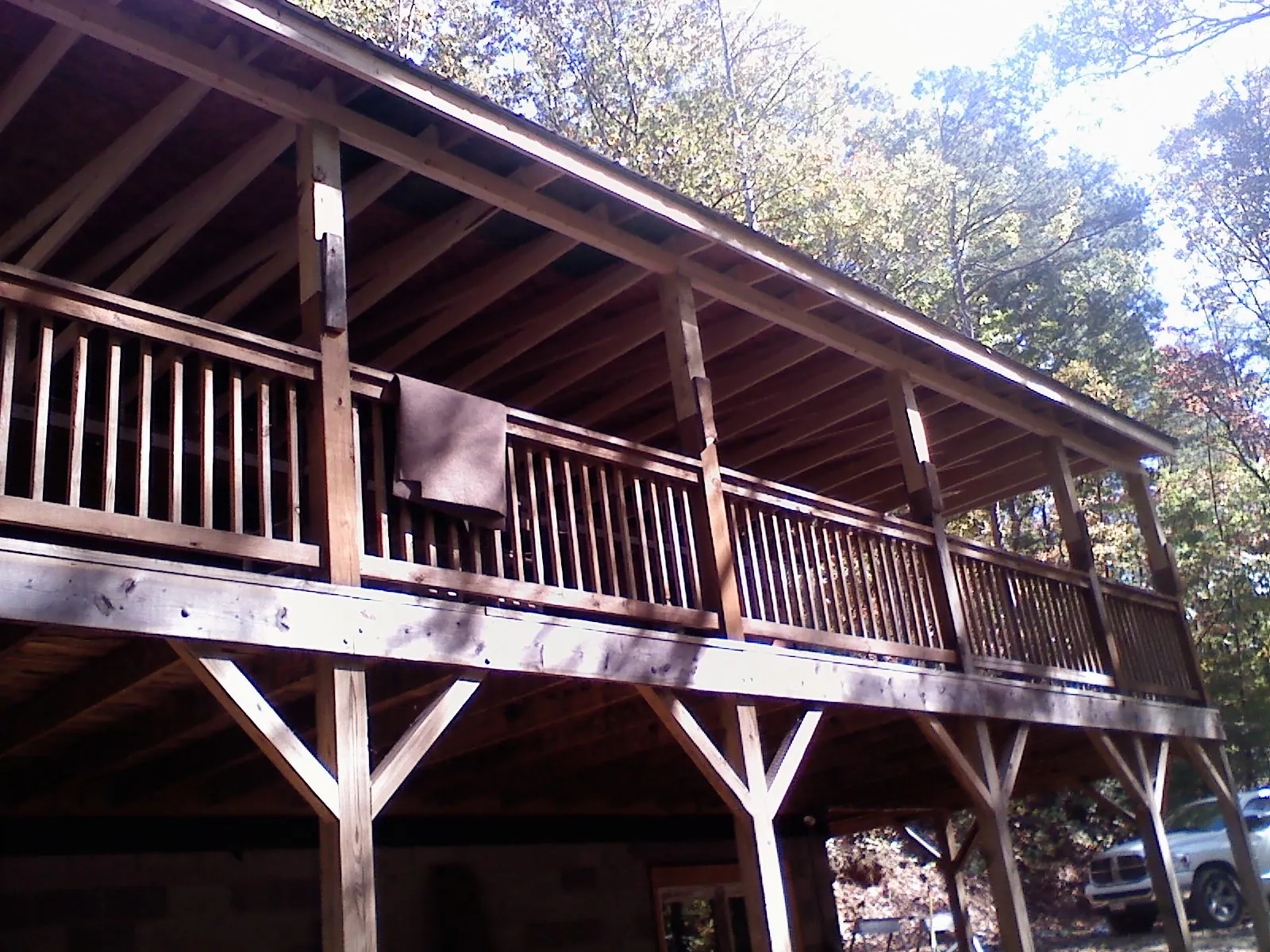 Timber framing under a new elevated porch and deck — Roof Leak Repair in Swedesboro by Roofing Brothers